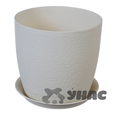 Кашпо ВЕРОНА 180мм 3л с подст БЕЛ РОТАНГ М3097(16) 