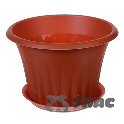 Кашпо КЭРОЛ 140мм 0,75л Терракот Кор с подставкой М3154(30) 