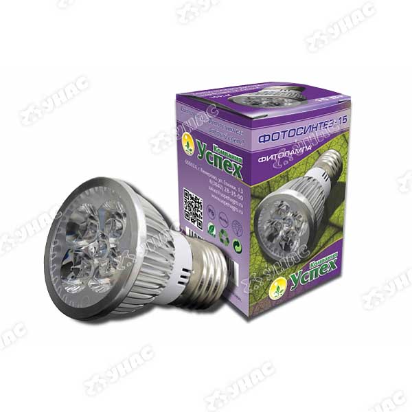 Фитолампа Фотосинтез-15(Е27)5W (200)  300LM (0007)