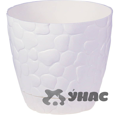 Кашпо Камни 150мм 1,4л белый М3172  (24) 