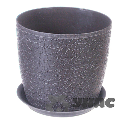 Кашпо ВЕРОНА 140мм 1,5л с подст Графит М3095(12) 