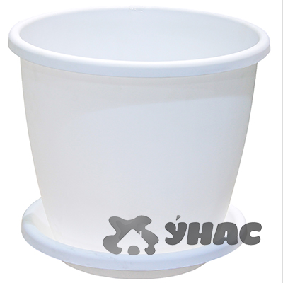 Горшок АФИНА 5,5л БЕЛ с поддоном БШ6543 (12) 