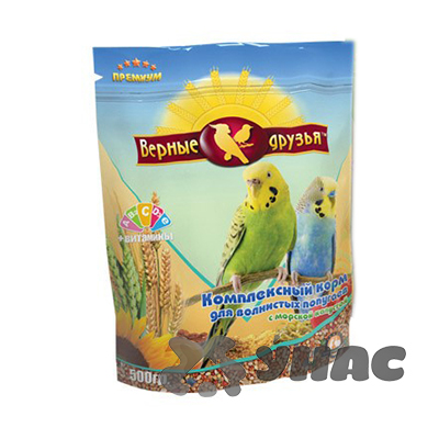 Верные друзья Корм для волнистых попугаев Морская капуста 500г x10