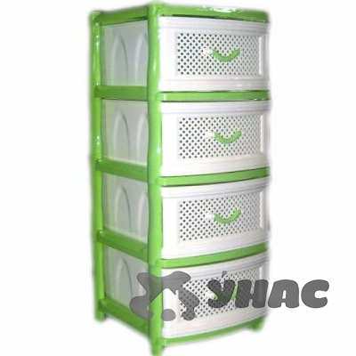 Комод КЛАССИКА (4 секции) плетенка САЛАТОВЫЙ Эльфпласт 068