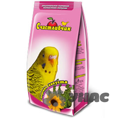 Счастливчик Корм для волнистых попугаев 350 г Морская капуста 1143 х20