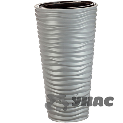 Кашпо ДЮНА 340*630 9/42л со вставкой серый М3402 