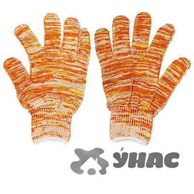 Перчатки х/б без ПВХ Меланж 10 класс 4 нити 40г