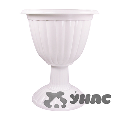 Горшок ЖАСМИН 18л высокая ножка БЕЛ БШ1392 (5)