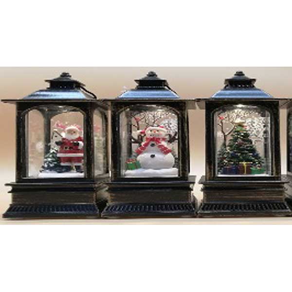 Новогодний фонарик ZF-086A 13*5*5см с фигуркой, с подсветкой