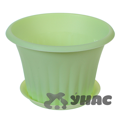 Кашпо КЭРОЛ 140мм 0,75л Мята с подставкой М3154 (30) 