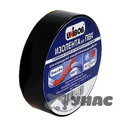 Изолента UNIBOB 19ммх20м черн(ц за 10шт) 59494х6