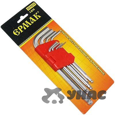 Набор шестигранников ЕРМАК 1.5-10мм 9шт удлиненные с шаром  657-015 х36