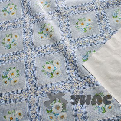 Клеенка тканая основа 125*25м 1 сорт 101/1 (ромашки, клетка) Тверь