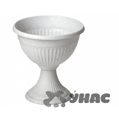 Кашпо-вазон Ливия 370 мм Низкий мраморный М3207