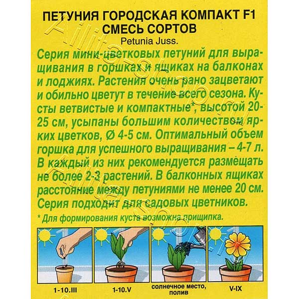Петуния Городская компакт смесь Аэлита Цх10 