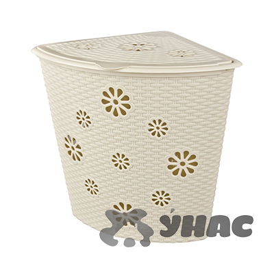 Корзина для белья углов Плетенка 45л Слон кость БШ2029(6) 