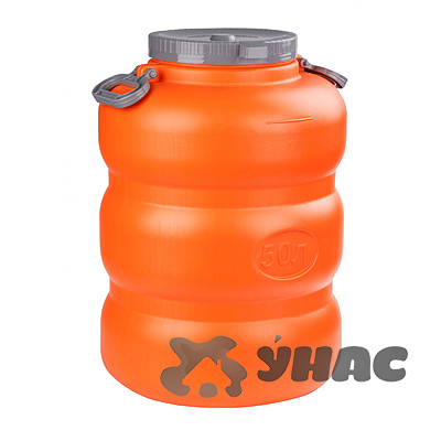 Канистра-бочка "Байкал"50 л. оранж-серый БШ7600 х4