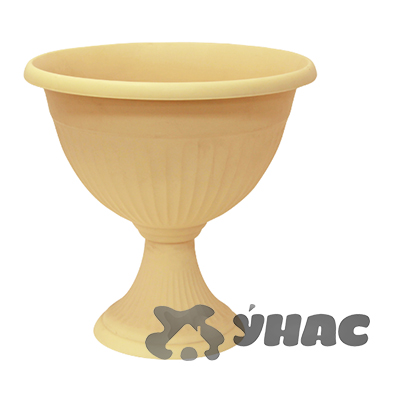 Кашпо-вазон ЛИВИЯ 310мм 7л Низкий Белая гл М3206 (12)