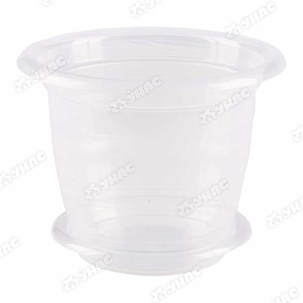 Горшок Для Орхидей 1 л с поддоном прозрачный БШ7686 