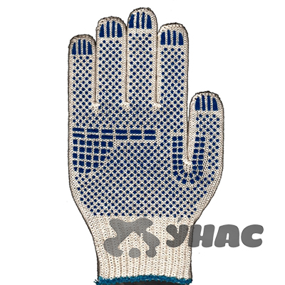 Перчатки х/б с ПВХ "Люкс Комби" 10класс 4 нити 45 грамм х10