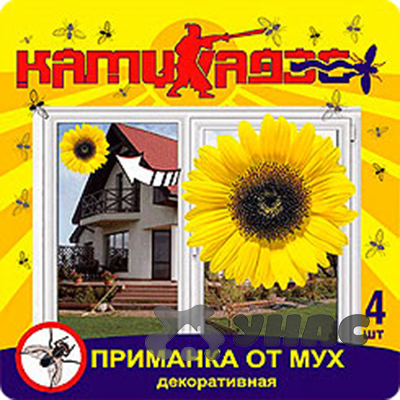 Наклейки от мух Камикадзе (4 накл.цветы)х120  КЗН4