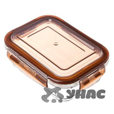 Контейнер для продуктов на защелках 600 мл стекло 845-111