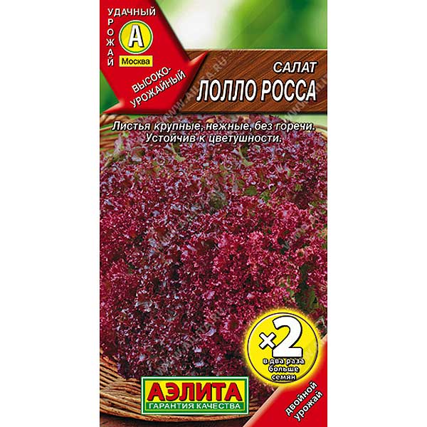 Салат Лолло Росса листовой 2-ая грамм. Аэлита Ц x10