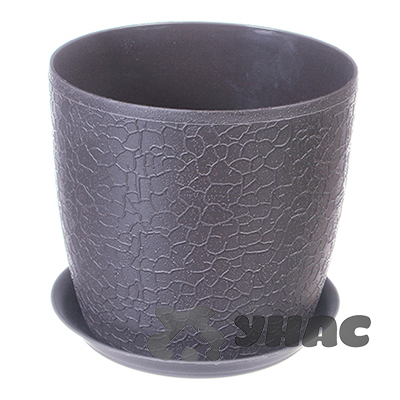 Кашпо ВЕРОНА 180мм 3л с подст Графит М3097х16 