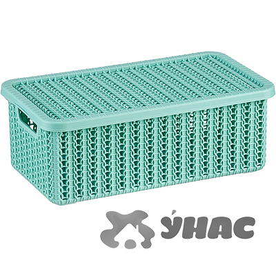 Коробка ВЯЗАНИЕ 3л с крышкой Фисташков М2369 (12)