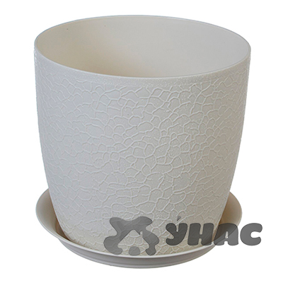Кашпо ВЕРОНА 140мм 1,5л с подст БЕЛ РОТАНГ М3095(12) 