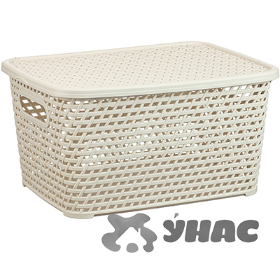 Ящик РОТАНГ 450х300х265 с крыш. белый М2371 (4)