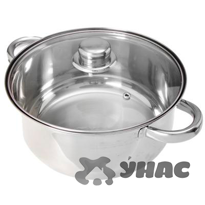 Кастрюля 3,7 л стеклянная крышка, нержавеющая сталь Джерси 822-073