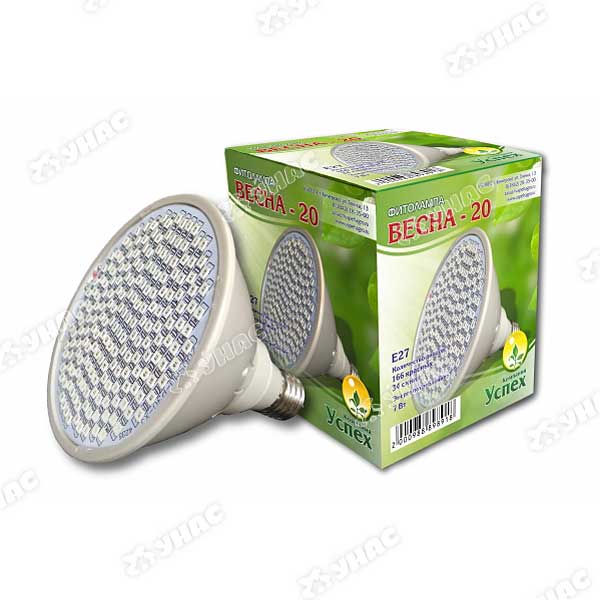 Фитолампа Весна-20W(потребление 7W)(Е27)  300LM (8918)