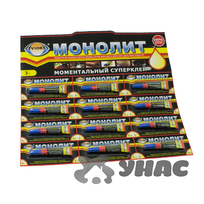 Клей Монолит 3мл  (цена за лист 12шт)  х24 403-001