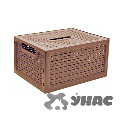 Ящик РОТАНГ с крышкой бежевый  370х280х190  М2375 (6)