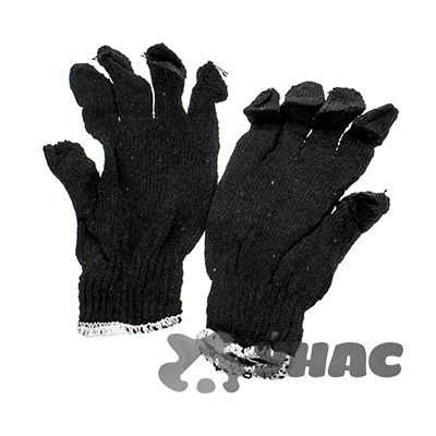 Перчатки х/б без ПВХ черные 10 класс 3 нити 30 грамм x10