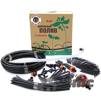 Капельный полив от емкости 60 растений с таймером ЖУК
