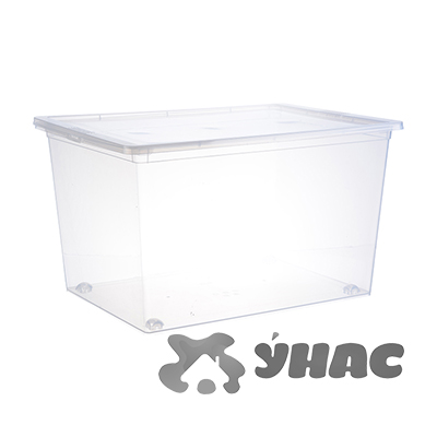 Ящик для хранения 50 л прозрачный 530*370*300 мм М2354