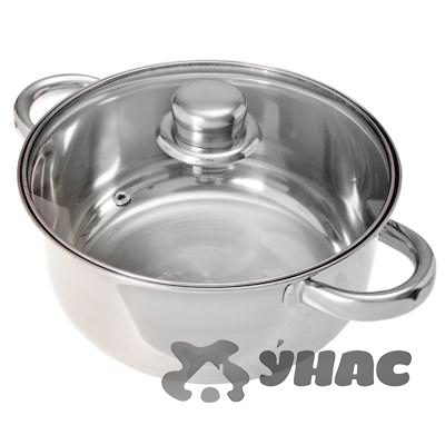 Кастрюля 2,6 л стеклянная крышка, нержавеющая сталь Джерси 822-070