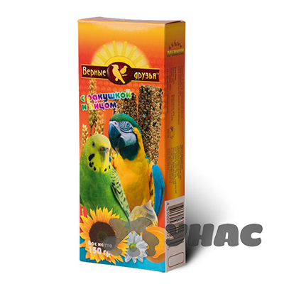 Верные друзья Лакомство для попугаев Ракушка и яйцо 150г x15