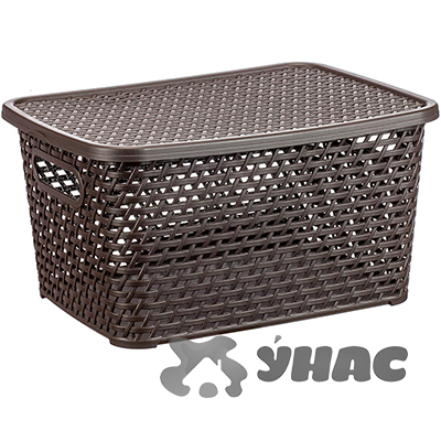 Ящик РОТАНГ 450х300х265 с крыш. корич М2371 (4)