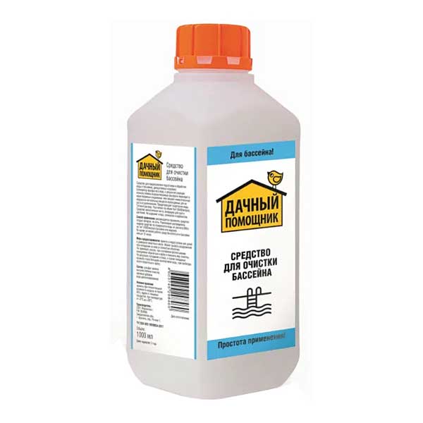 Дачный Помощник 1л. для очистки бассейнов, прудов х12