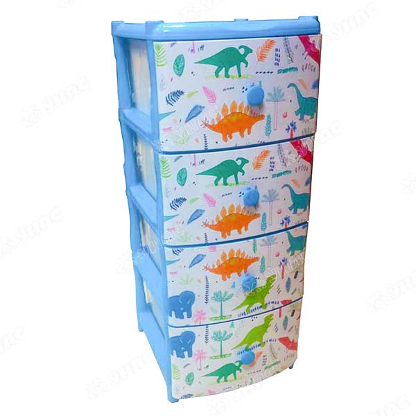 Комод 4х секционный Джуниор Динозаврики Элластик-Пласт
