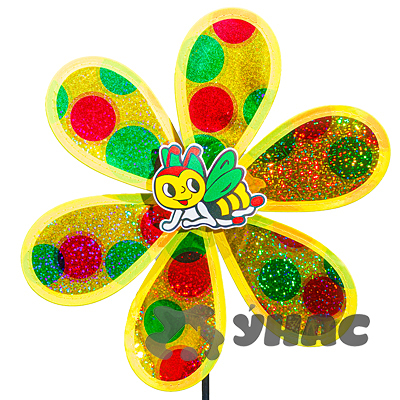 Ветряк D-30см желт. с кружочками NA1519 (300)