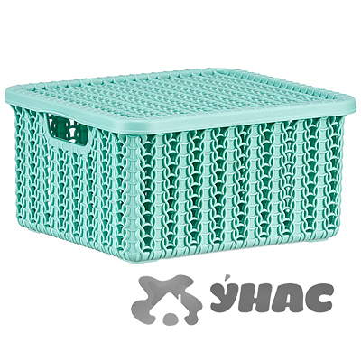 Коробка ВЯЗАНИЕ 1,5л с крышкой ФИСТАШКОВЫЙ М2368(16)