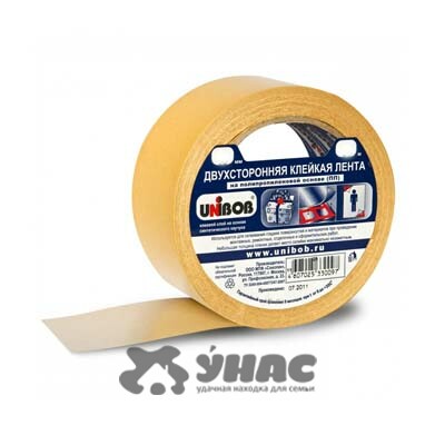 Скотч 2-х сторон.25мх10м UNIBOB основа-полипр.38915/01462 х72