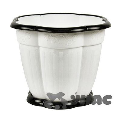 Горшок ВОСТОРГ 1,5 БЕЛЫЙ с поддоном БШ1234 (24) 