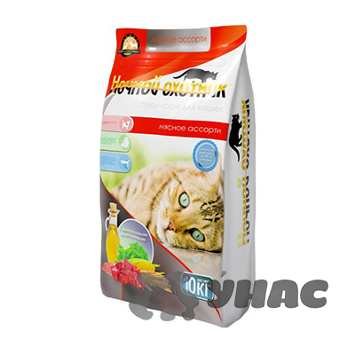 Ночной охотник Корм сухой для кошек 10кг Мясное ассорти