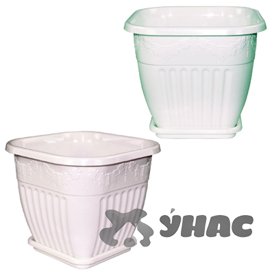 Горшок ЛОЗАННА 8л с подст. квадр БЕЛ БШ1470 (16) 