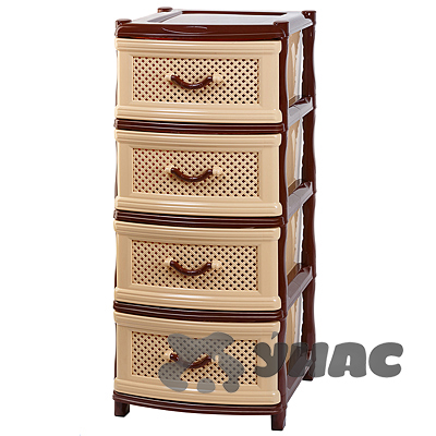 Комод КЛАССИКА (4 секции) сетка БЕЛ Эльфпласт 067